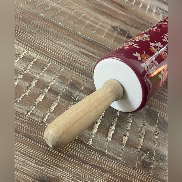 Retired Pioneer Woman “Fall Flowers” Autumn Harvest Ceramic Rolling Pin Rare - Picture 6 of 7